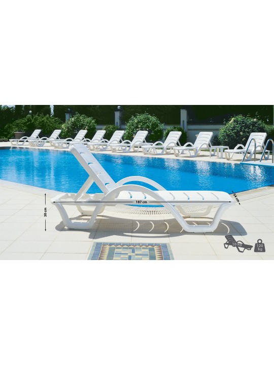 Set de 10 sezlonguri Havana, alb Set de 10 sezlonguri Havana, alb