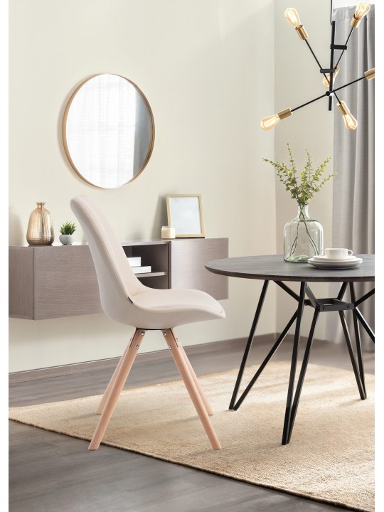 Scaun vizitator Laval Natura rotund, crem