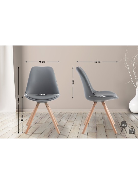 Scaun vizitator Laval Natura rotund, gri