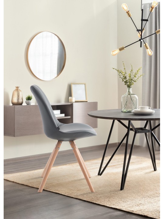 Scaun vizitator Laval Natura rotund, gri