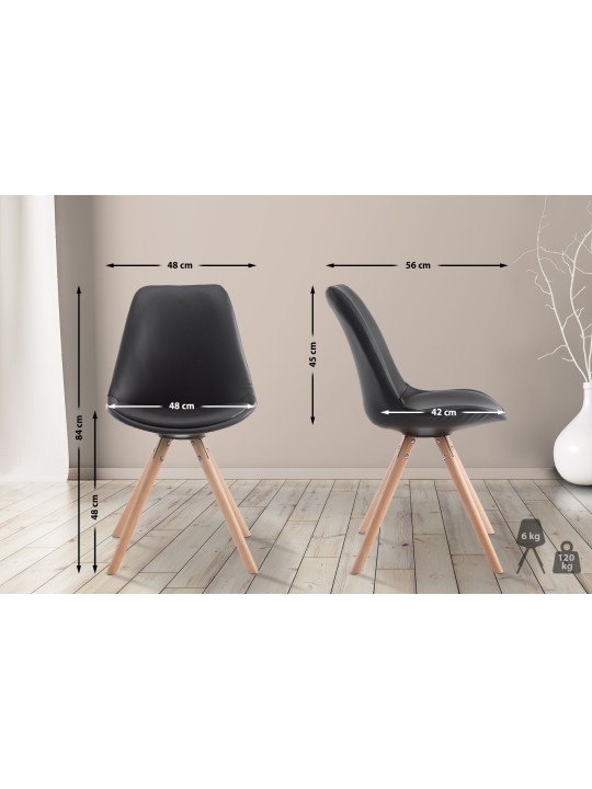 Scaun vizitator Laval Natura rotund, negru