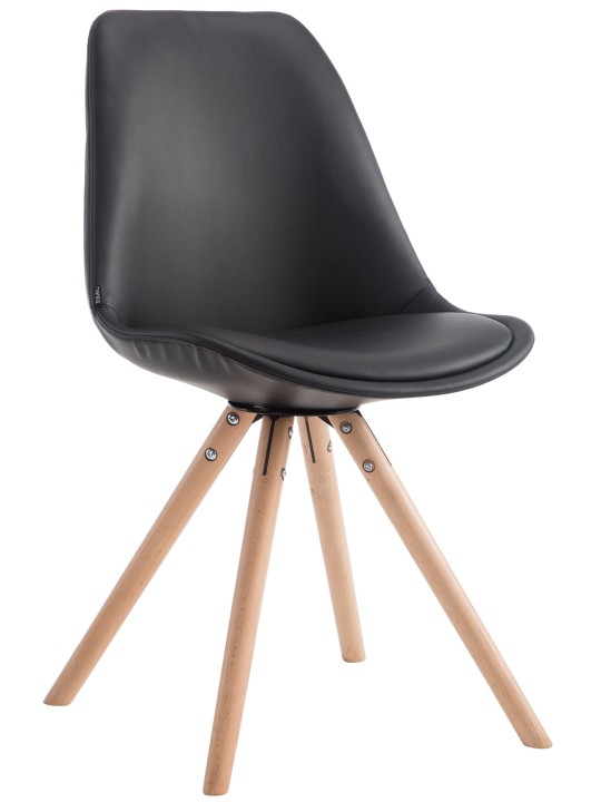 Scaun vizitator Laval Natura rotund, negru