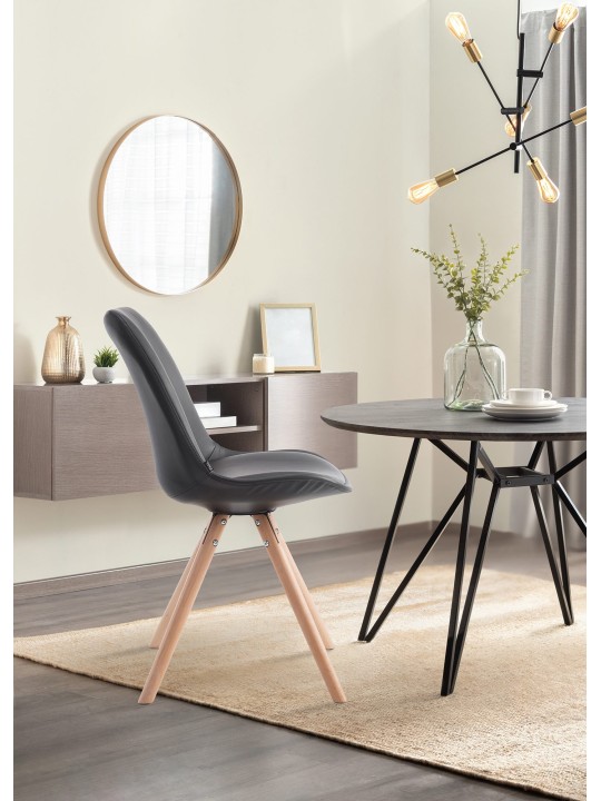 Scaun vizitator Laval Natura rotund, negru