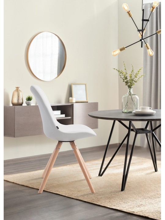 Scaun vizitator Laval Natura rotund, alb