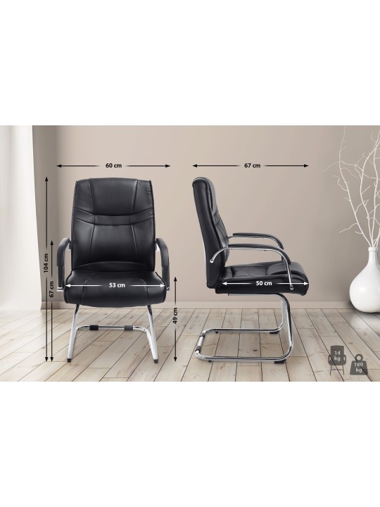 Scaun vizitator Attila, negru