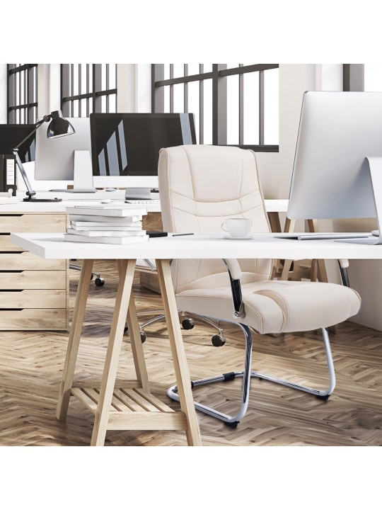 Scaun vizitator Attila, crem