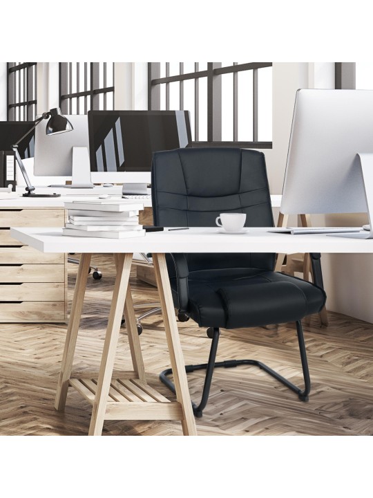 Scaun vizitator Attila, negru/negru