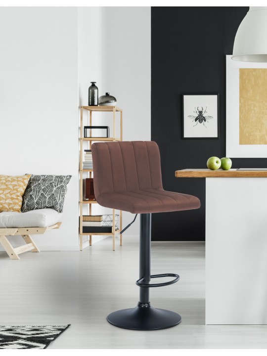 Set 2 scaune de bar Jamie catifea, maro