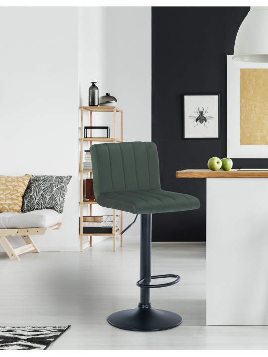 Set 2 scaune de bar Jamie catifea, verde