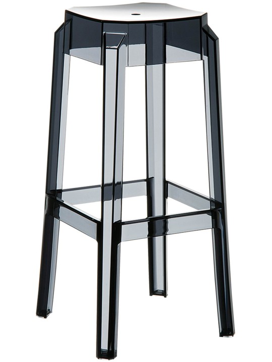 Scaun de bar Fox, transparent, negru