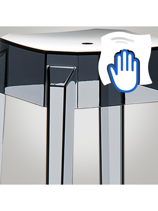 Scaun de bar Fox, transparent, negru