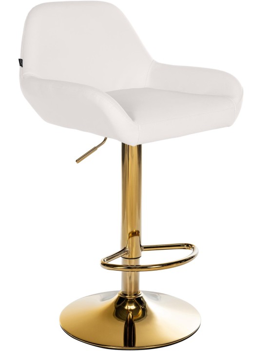 Scaun de bar Braga Gold imitatie piele, alb