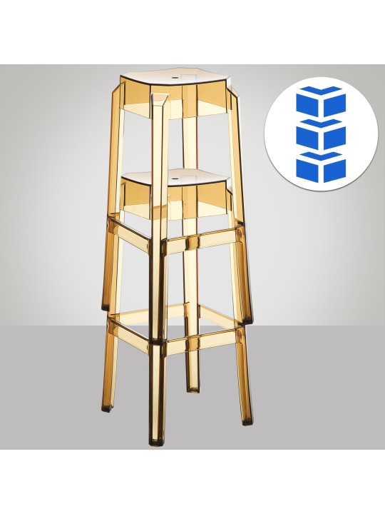 Set 2 scaune de bar Fox, transparent, chihlimbar Set 2 scaune de bar Fox, transparent, chihlimbar