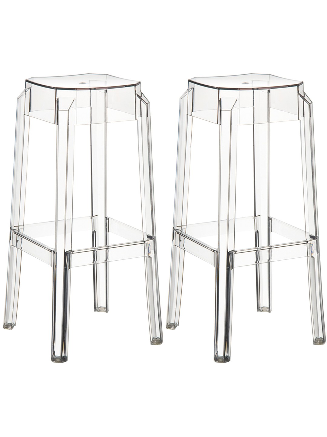 Set 2 scaune de bar Fox, transparent