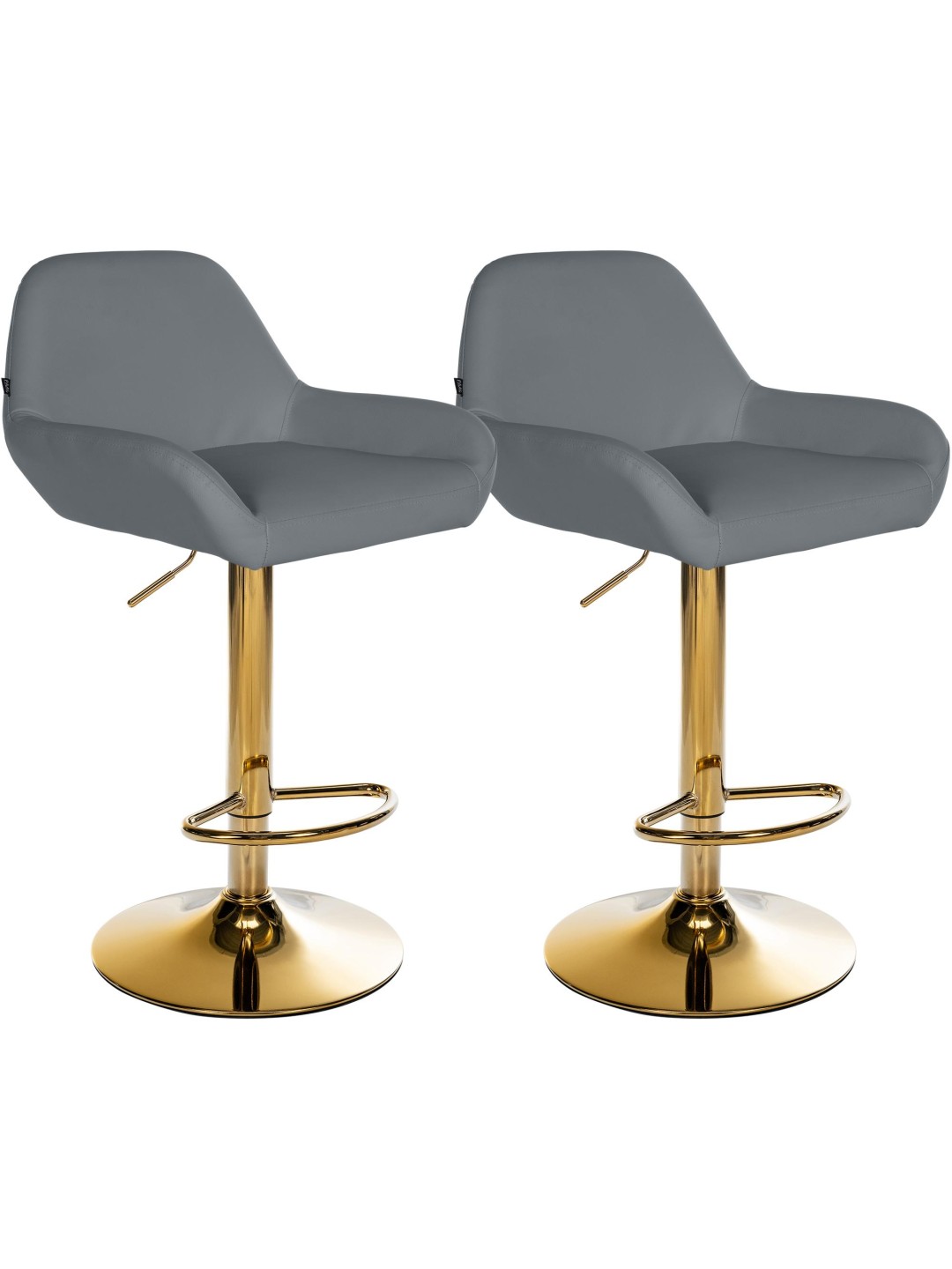 Set 2 taburete de bar Braga Gold Faux Leather, gri