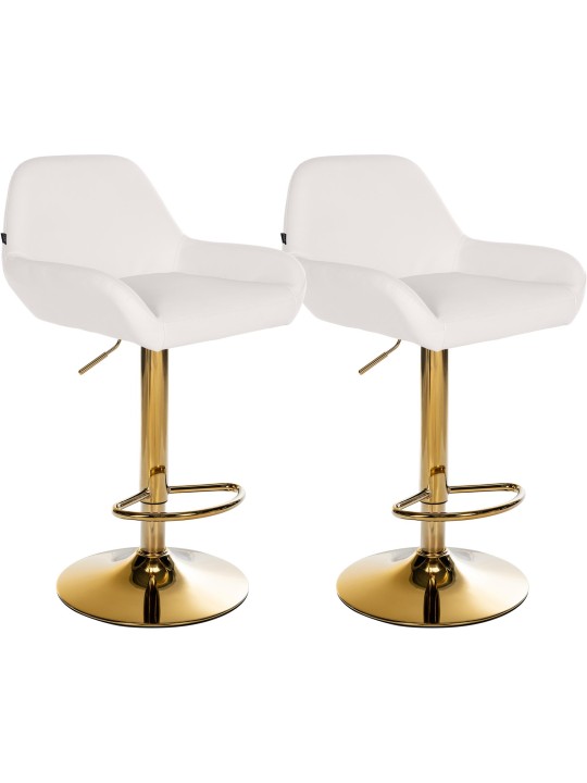 Set 2 taburete de bar Braga Gold Faux Leather, alb Set 2 taburete de bar Braga Gold Faux Leather, alb