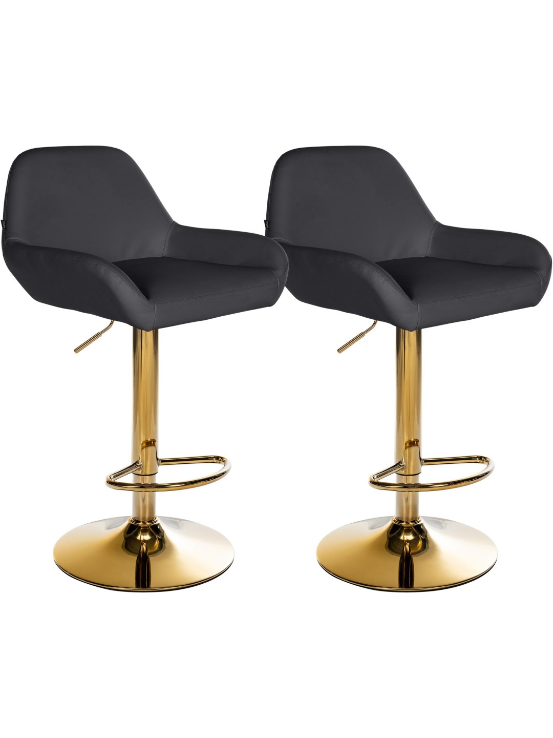 Set 2 taburete de bar Braga Gold Faux Leather, negru