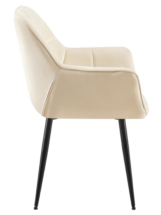 Scaun de sufragerie din catifea Roseville, crem