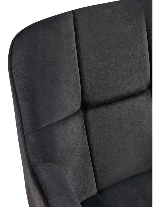 Scaun de sufragerie din catifea Roseville, negru