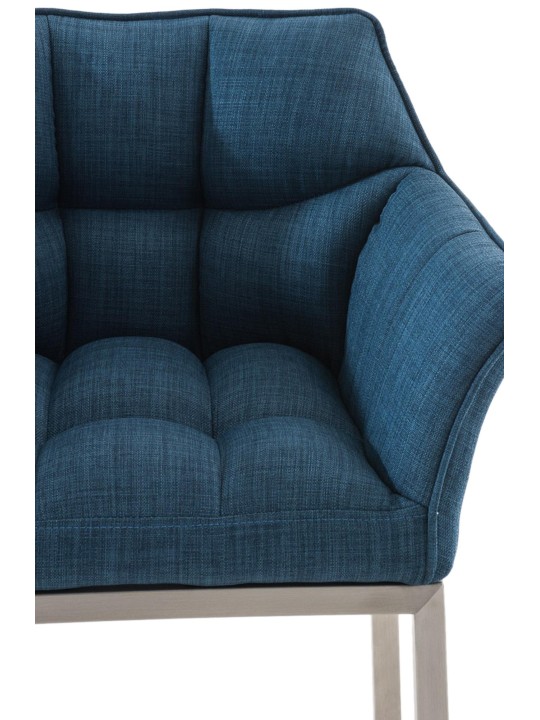 Scaun de bar Damaso E stofa cu cadru de 4 picioare, albastru