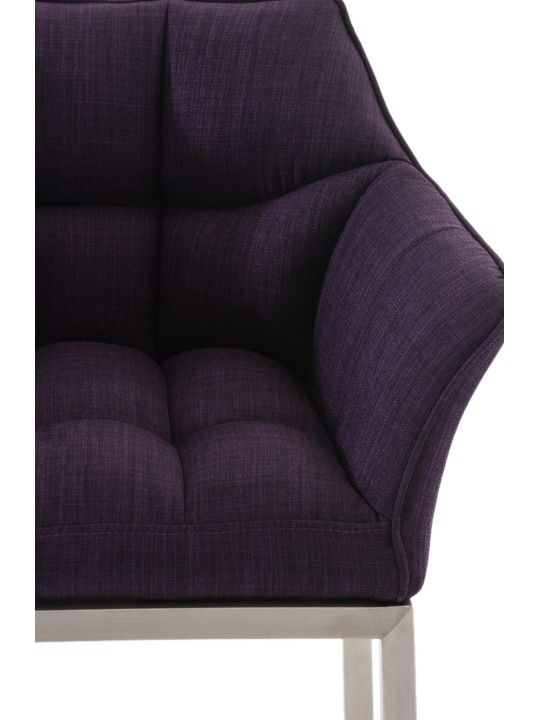 Scaun de bar Damaso E stofa cu cadru de 4 picioare, lila