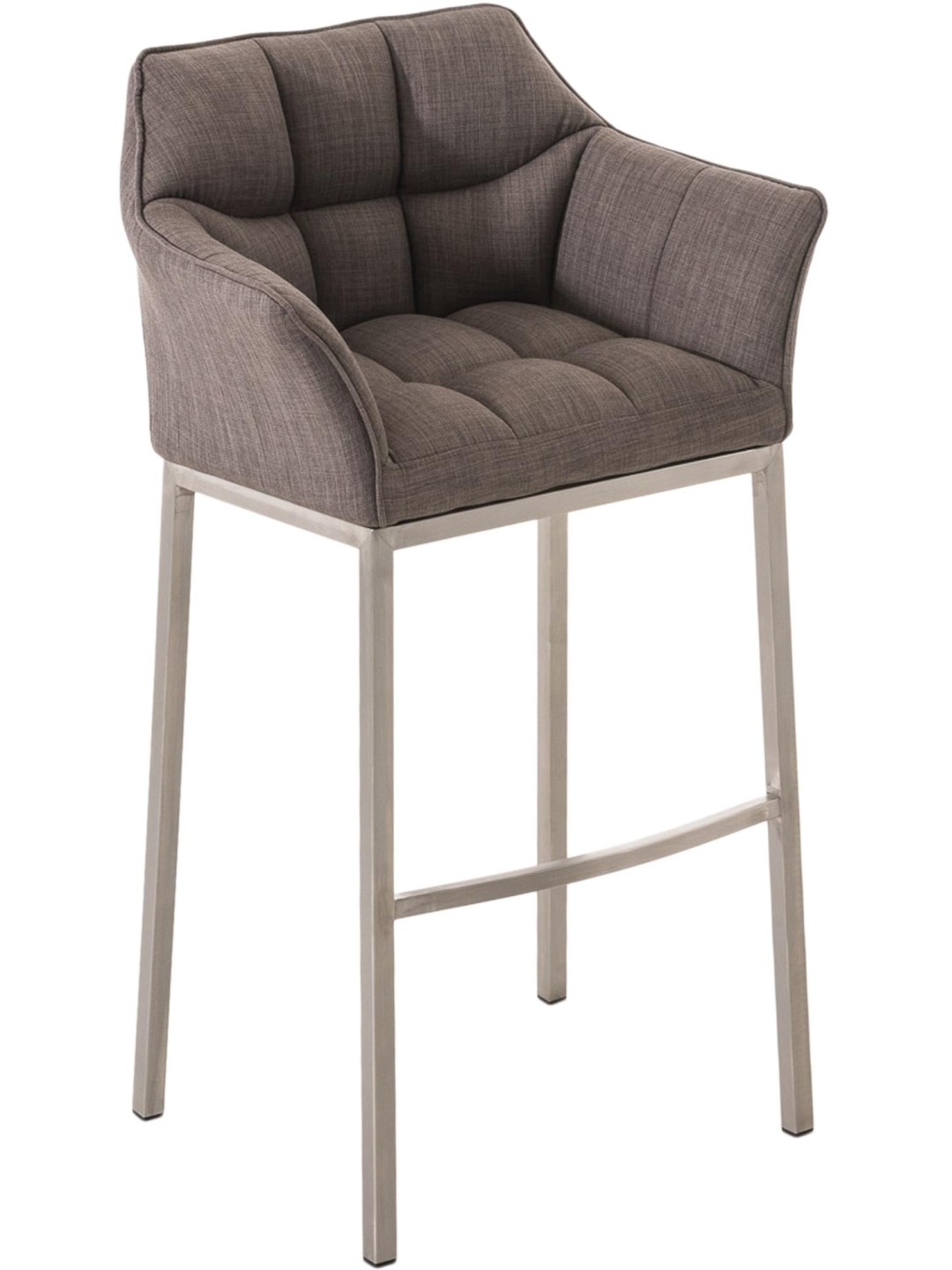 Scaun de bar Damaso E stofa cu cadru de 4 picioare, gri