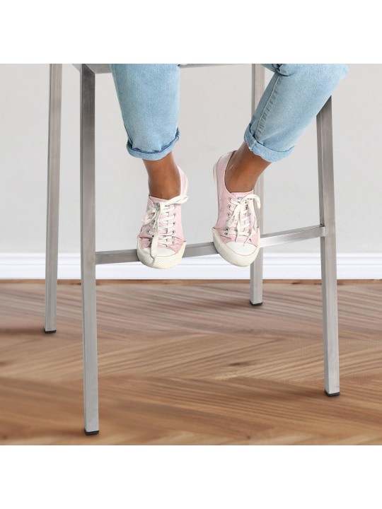 Scaun de bar Damaso E stofa cu cadru de 4 picioare, turcoaz