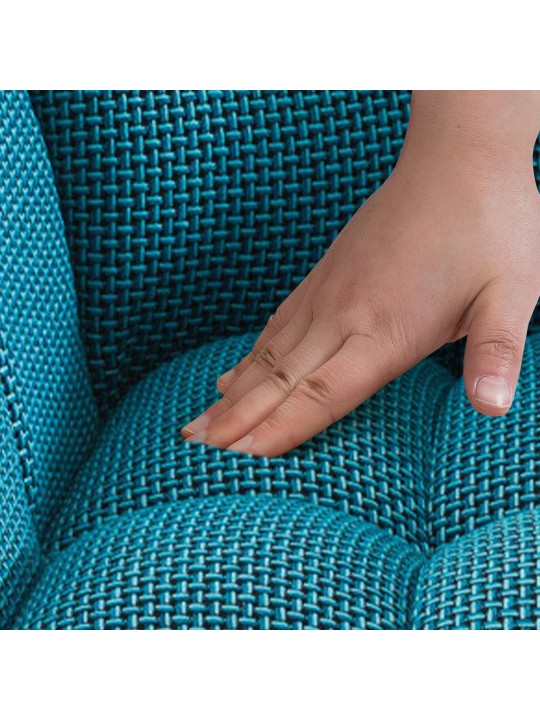 Scaun de bar Damaso E stofa cu cadru de 4 picioare, turcoaz