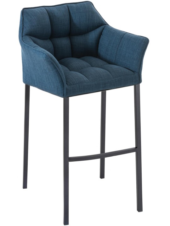 Scaun de bar din material Damaso B cu cadru de 4 picioare, albastru