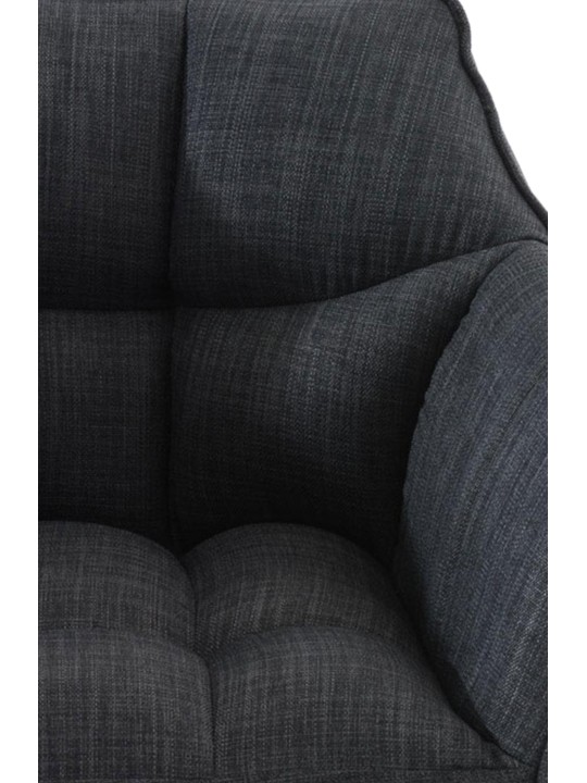 Scaun de bar din material Damaso B cu cadru de 4 picioare, gri închis