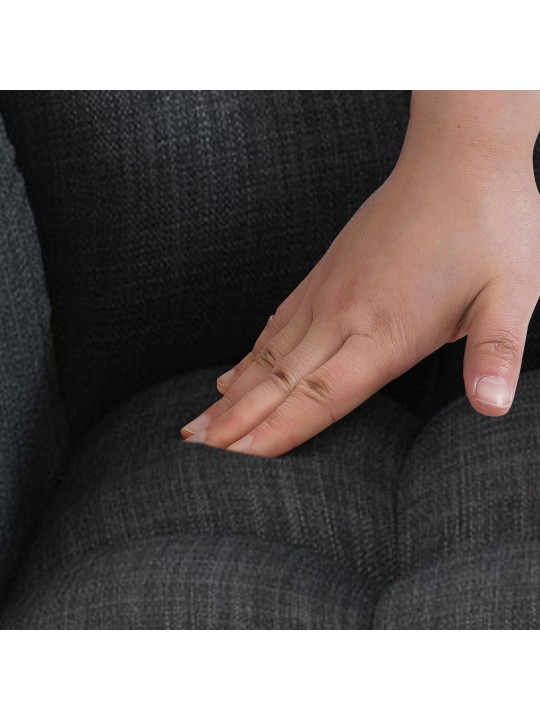 Scaun de bar din material Damaso B cu cadru de 4 picioare, gri închis