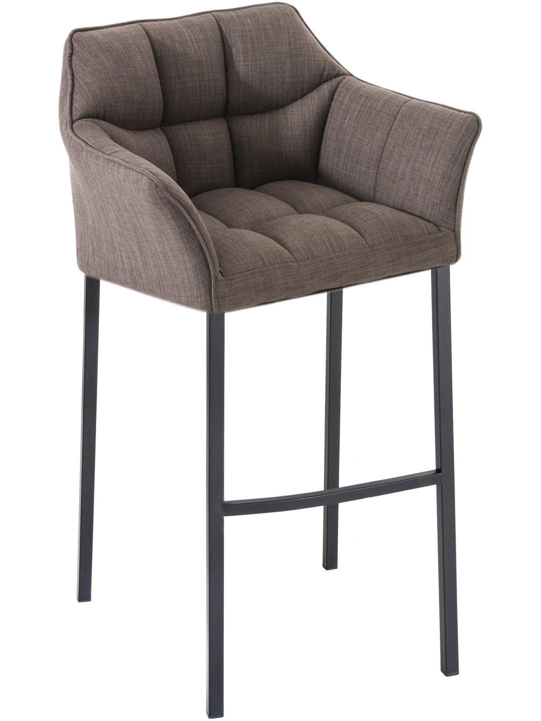 Scaun de bar din material Damaso B cu cadru de 4 picioare, gri