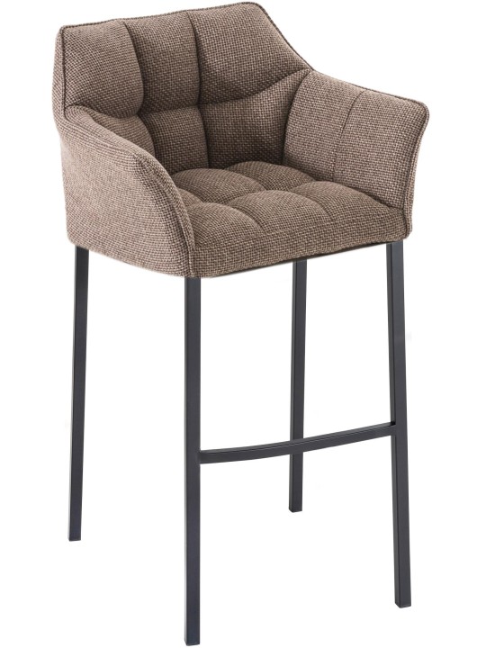 Scaun de bar din material Damaso B cu cadru de 4 picioare, maro pământiu