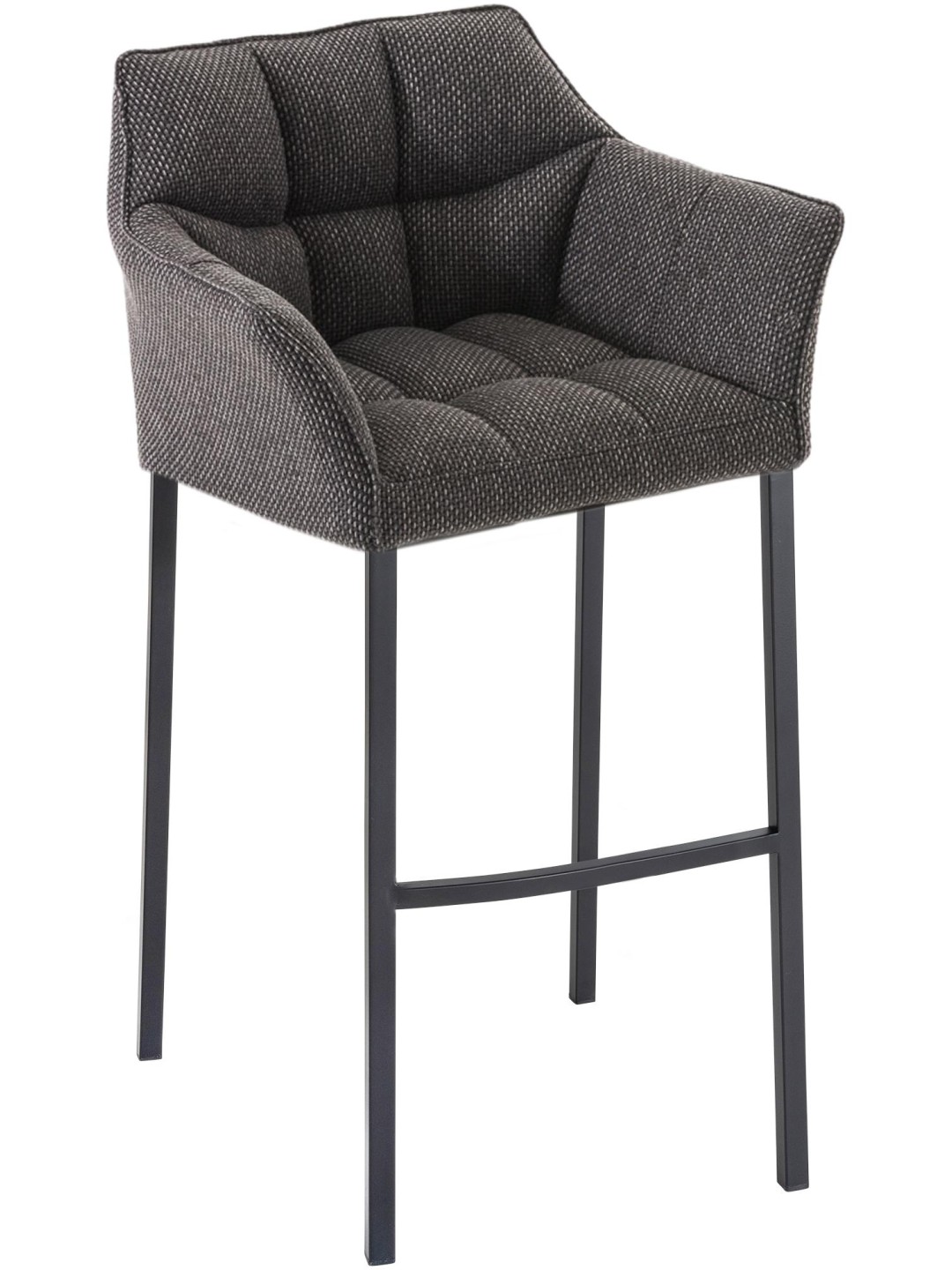 Scaun de bar din material Damaso B cu cadru de 4 picioare, gri titan