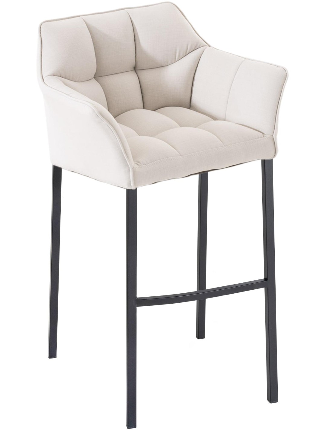 Scaun de bar din material Damaso B cu cadru de 4 picioare, alb