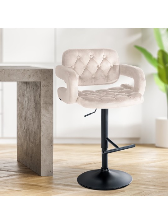 Scaun de bar Dublin catifea, crem