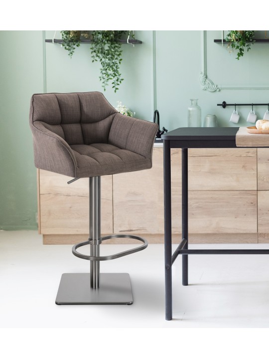 Scaun de bar Damaso E stofa, gri