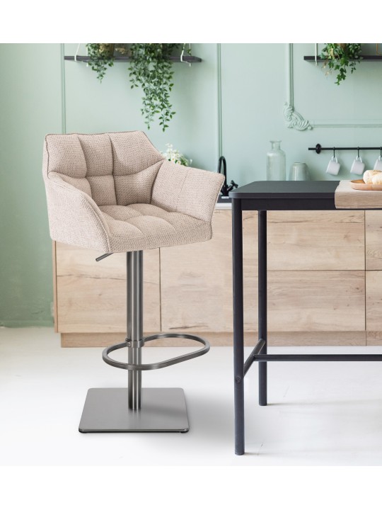 Scaun de bar Damaso E stofa, fildeș