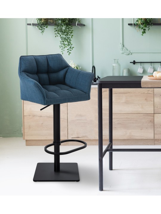 Scaun de bar Damaso B stofa, albastru