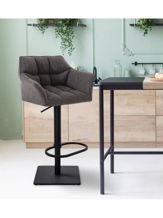 Scaun de bar Damaso B stofa, gri titan