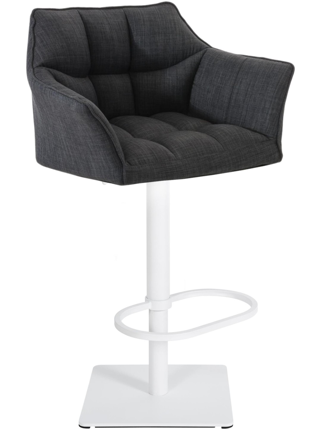 Scaun de bar Damaso W stofa, gri închis