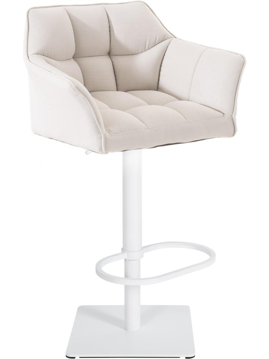 Scaun de bar Damaso W stofa, alb