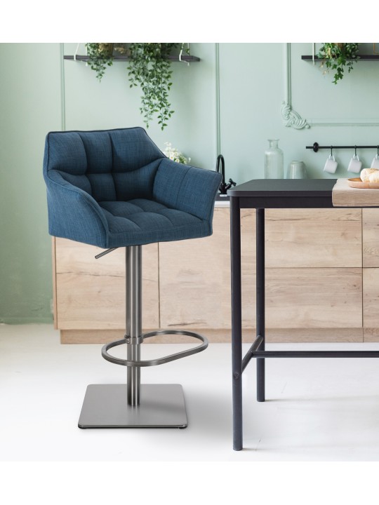 Scaun de bar Damaso E stofa, albastru