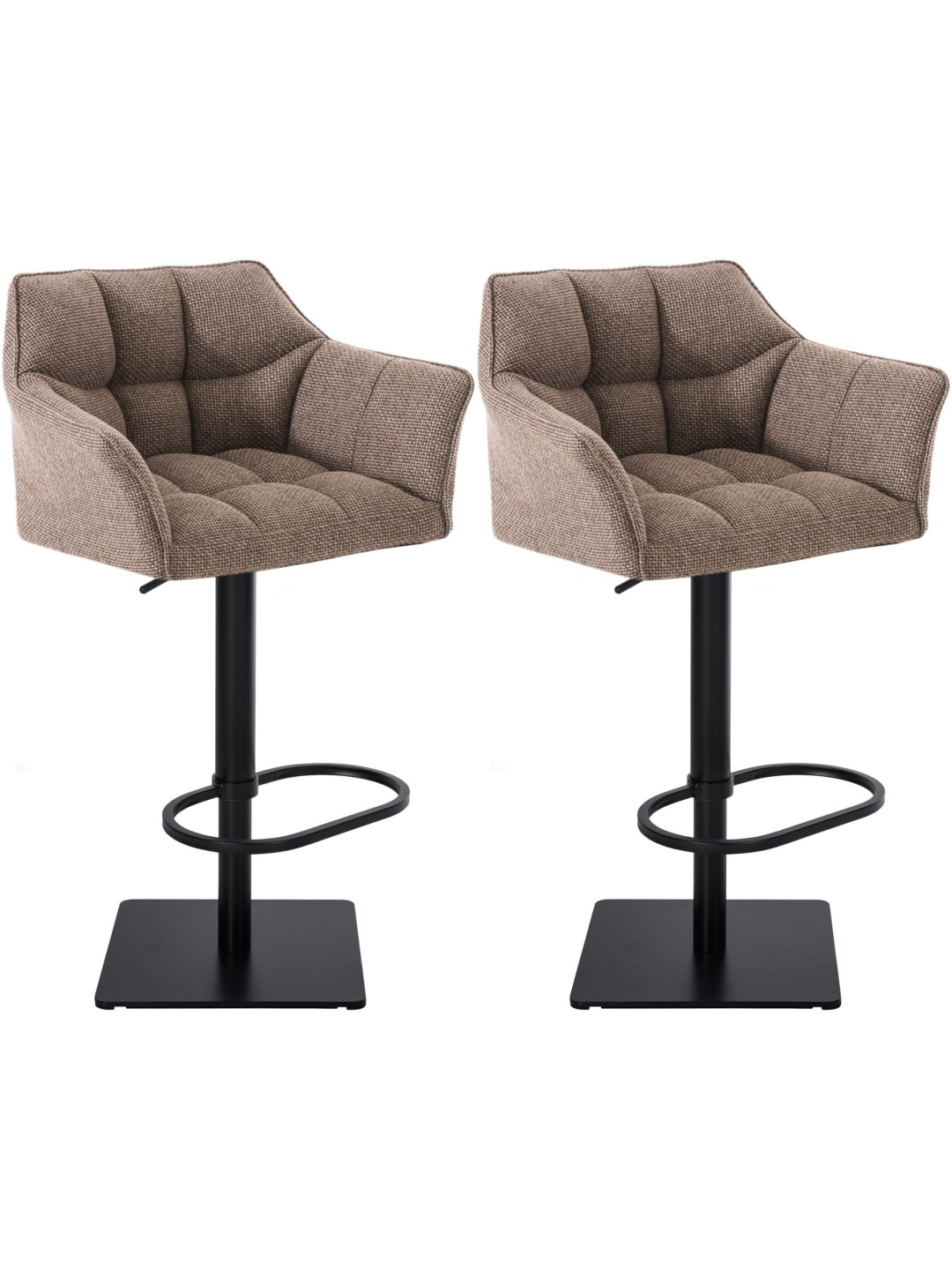 Set 2 taburete de bar stofa Damaso, maro pământiu