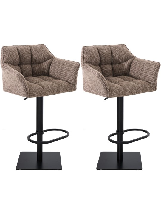 Set 2 taburete de bar stofa Damaso, maro pământiu