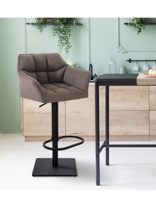 Set 2 taburete de bar stofa Damaso, gri