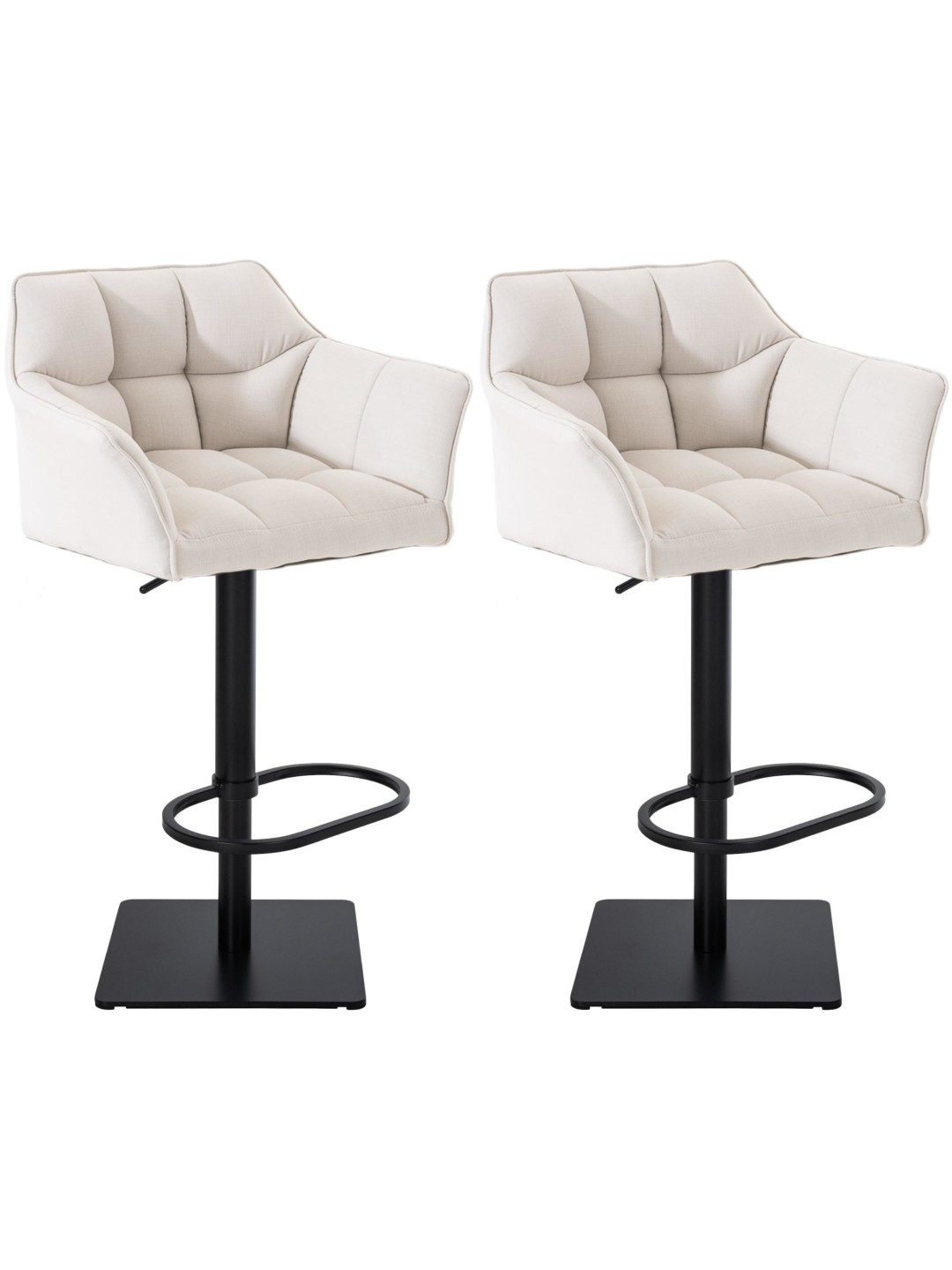 Set 2 taburete de bar stofa Damaso, alb