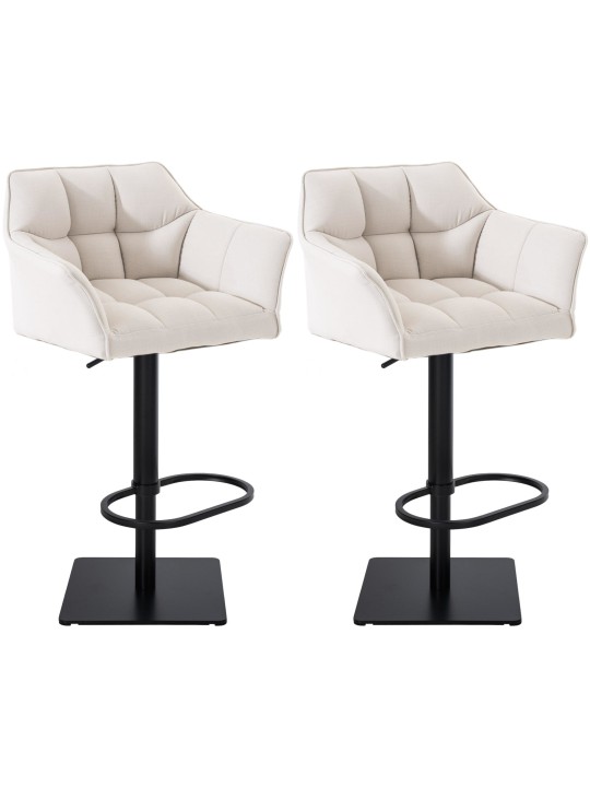 Set 2 taburete de bar stofa Damaso, alb