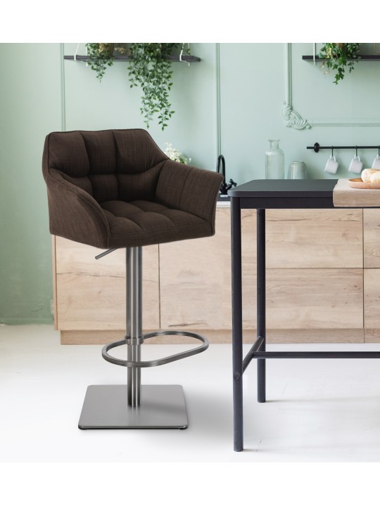 Set 2 taburete de bar tesatura Damaso inox, maro