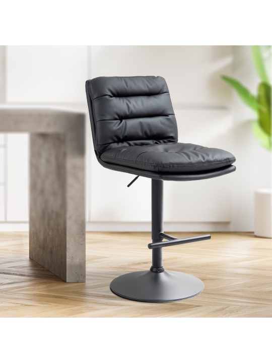 Scaun de bar Damar imitatie piele, negru